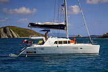 Exploring the British Virgin Islands on board a catamaran, Caribbean, December, 2006.