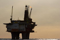 Statfjord Bravo production platform, operated by Statoil, in the North Sea. October 2007.