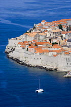 A sailing boat outside the town of Dubrovnik, Croatia.