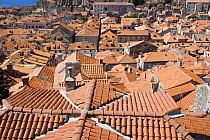 Terracotta tiled rooftops in the town of Dubrovnik, Croatia.