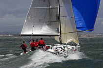 Beneteau First 43.7 "Ship Shop Aquaholic" fly downwind under spinnaker during the Fortis IRC Championships in Cowes, Isle of Wight, UK, June 2007.