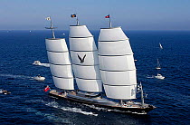 Maltese Falcon arriving from Cannes to St Tropez, France for the Les Voiles de St Tropez, October 1, 2006.