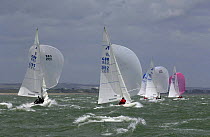 GBR 1195 "Patriot Games" with Jamie Boag and GBR992 "China White" with Andrew Cooper during the Etchells European Championships, Isle of Wight, UK, day 2 June 2, 2006.