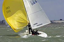 GBR1165 "Wobbegong" during the Etchells World Championships, Cowes, Isle of Wight, UK, June 22, 2006.