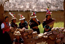 Quechua women at traditional wedding ceremony Bolivia