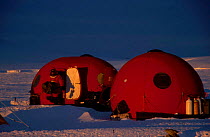 BBC field camp at Cape Washington Antarctica. Night (for filming Blue Planet)