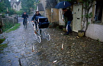 Raining fish - a reconstruction for BBC TV series 'Supernatural (1999)'. It is thought that naturally occuring events are caused by fish being lifted by rotating winds, such as tornadoes, dust devils...