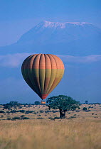 Hot air ballooning Taita Hills Kilimanjaro in background Kenya