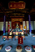 Inside of Confucius temple (1325) from the Yuan dynasty Jainshui town, Yunnan, China
