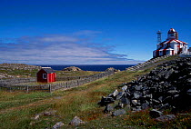 Cape Bonavista Lighthouse on clifftop Newfoundland Canada