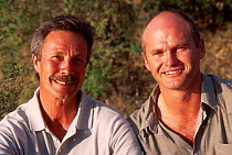 Jonathon Scott and Simon King presenters of Big Cat Diary Masai Mara NR Kenya 2000