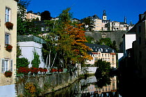 Old city and River Alzette Luxembourg Europe