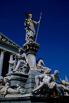 Pallas Athene fountain outside the Parliament Building Vienna Austria