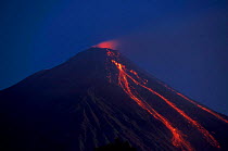 Volcano erupting with laval flow. Siau island Sangihe Talaud Is Sulawesi Indonesia
