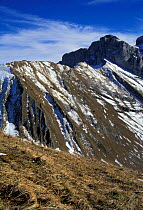 Cornettes de Bise (rt) col on French/Swiss border Haute Savoie Alps France